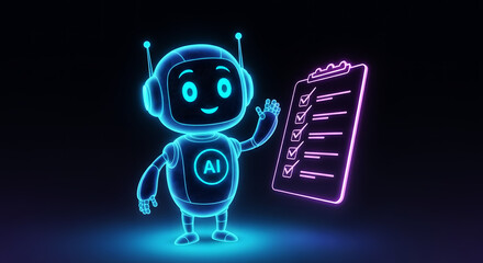 Virtual Assistant AI Robot with Friendly Expression