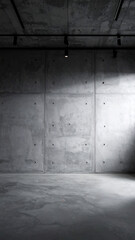 Modern Minimalist Concrete Room with Track Lighting and Spotlight