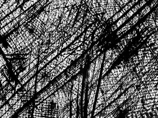 Abstract black and white texture showcasing dynamic lines and patterns in chaotic arrangement
