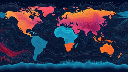 Comprehensive Dynamic Financial Map Featuring Candlestick Chart and Global Market Trends Analysis