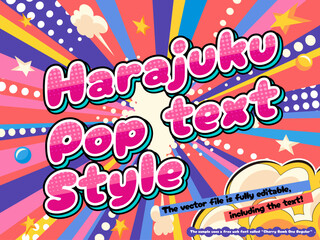 Harajuku Pop Art Style Text