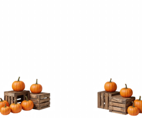 Inviting Pumpkin Patch Display on Wooden Crates, A Rustic Autumn Harvest Scene for Seasonal Celebrations