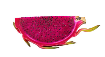 Isolated Dragon Fruit Slice