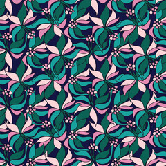 pink flowers seamless pattern
