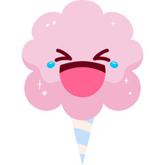 Pink Cotton Candy Laughing Face Cartoon