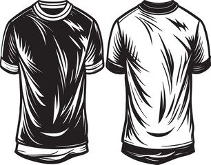 Black and White T-Shirt Mockup Set