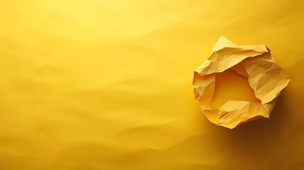 Abstract golden crumpled paper texture evokes waste or discarded creative ideas