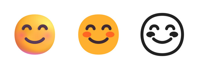 Fototapeta premium Smiling Face with Smiling Eyes Icon 