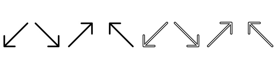 Pointer vector icon set. Arrow illustration sign collection. Direction symbol or logo.