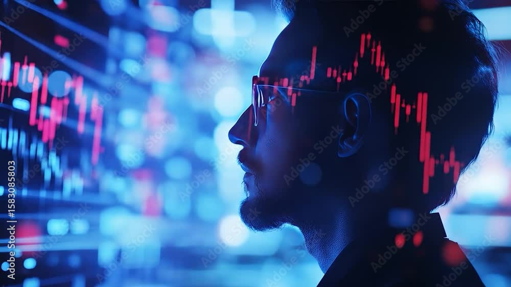 Aufkleber trader analyzing stock market data.