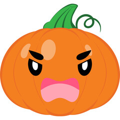 Pumpkin Angry Face Cartoon