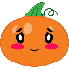 Pumpkin Shy Face Cartoon