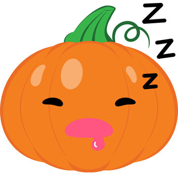Pumpkin Sleeping Face Cartoon