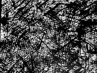 Abstract black and white texture with dynamic brush strokes and intricate patterns created through expressive artistic techniques