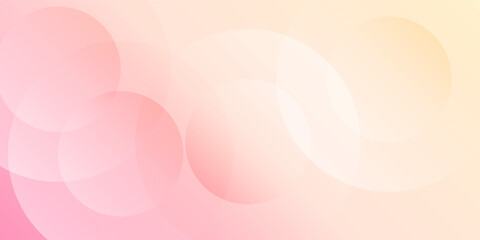 Minimalist banner background, pastel colorful, pink and yellow gradations. Circle effect style geometric, abstract background. Eps 10.