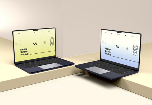 Two Laptop Mockup Clean Style