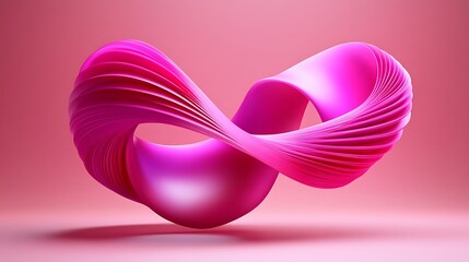 Elegant three-dimensional magenta wave structure, sophisticated and visually captivating