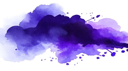 Elegant watercolor purple splash illustration with artistic textures and fluidity for background