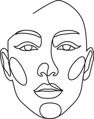 Minimalist Line Art Portrait Woman Skincare Face Line Art