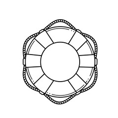 Life preserver ring vector illustration, water safety symbol, minimalist design, rescue concept