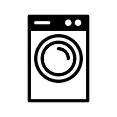 Laundry Machine Solid Icon. Editable Stroke. Can be used for website UI and mobile apps.