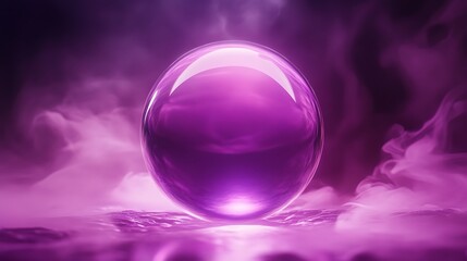 Obraz premium Purple orb, smoke, illuminated
