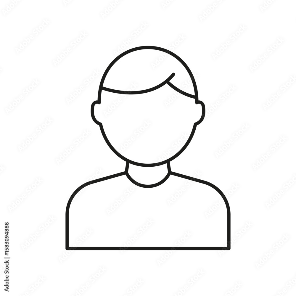 Poster user profile avatar line icon. generic user representation outline symbol. personal identification, 