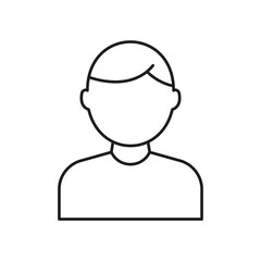User Profile Avatar Line Icon. Generic User Representation Outline Symbol. Personal Identification, Account, And Profile Picture Placeholder. Editable Stroke. Isolated Vector Illustration