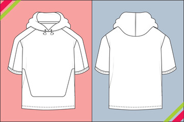 SOLID HALF SLEEVE HOODIE
