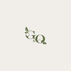 organic leaf logo bold initial concept letter luxury wedding monogram design GQ