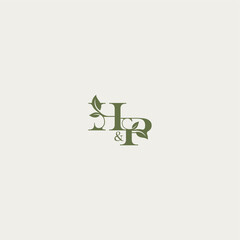 organic leaf logo bold initial concept letter luxury wedding monogram design HP