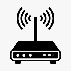 WiFi Router Device Icon - Wireless Network Symbol