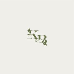 organic leaf logo bold initial concept letter luxury wedding monogram design KB