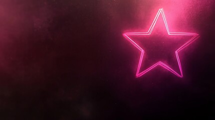 Fototapeta premium Neon pink star on dark background (5)