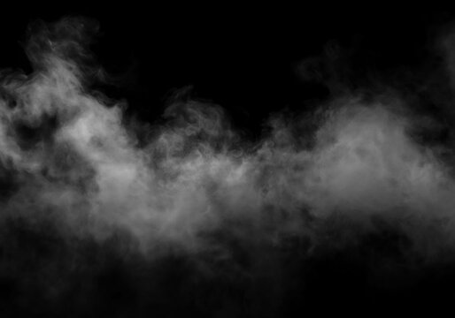 Ethereal smoke drifts across a black expanse, creating a mesmerizing misty atmosphere with a ghostly, mysterious ambiance.