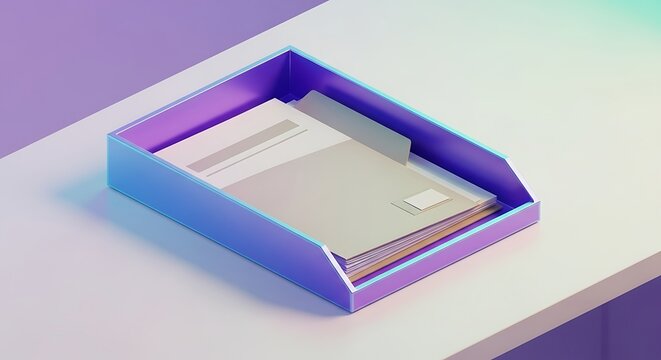 Sleek Organizer A 3D Tray Design Displaying Documents 