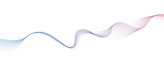 Flowing Dot Wave halftone gradient pattern on transparent background
