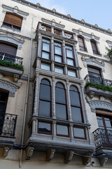 Obraz premium Elegant architectural details of a historic building in Zamora, Castilla y Leon showcasing intricate design elements