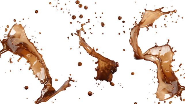 Splash Set with Scattered Droplets on Transparent Background