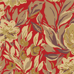 abstract, vector, monochrome, big flowers, all over textiles design, illustration digital image can be used for wrapping paper