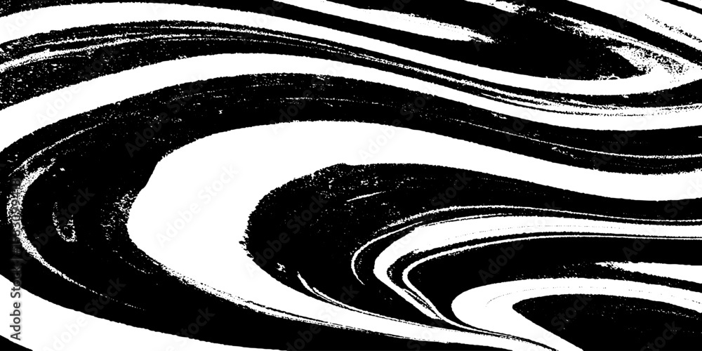 Poster black and white abstract swirl pattern with fluid lines for artistic design