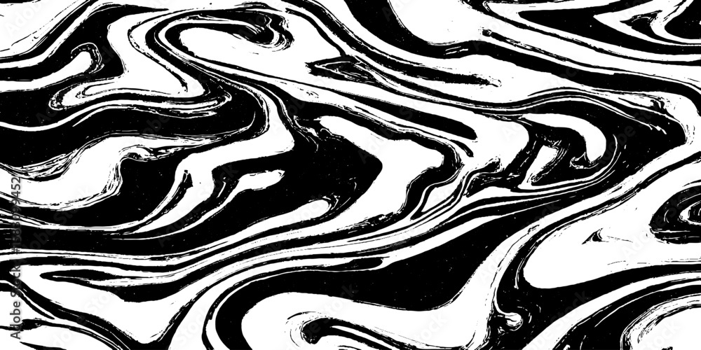 Poster black and white abstract swirl pattern in fluid motion design