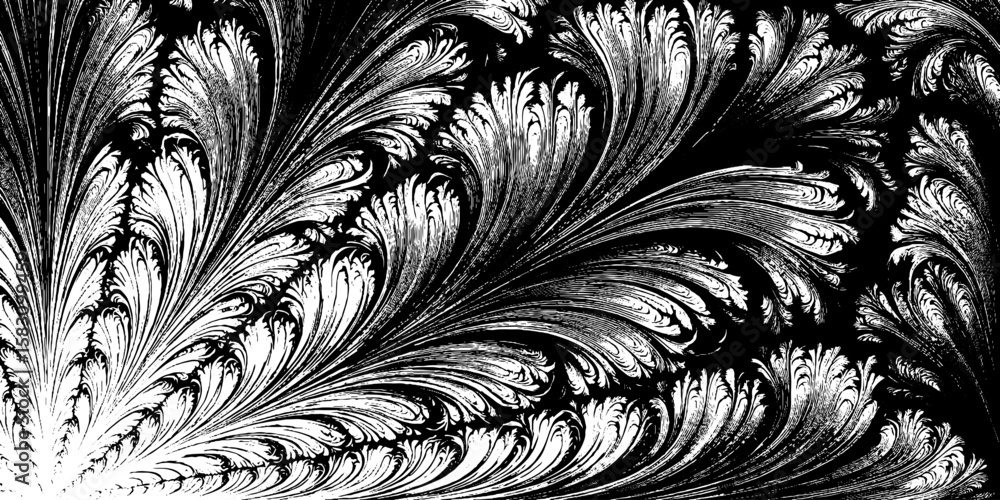 Poster black and white fluid swirl pattern with sharp abstract design for artistic use