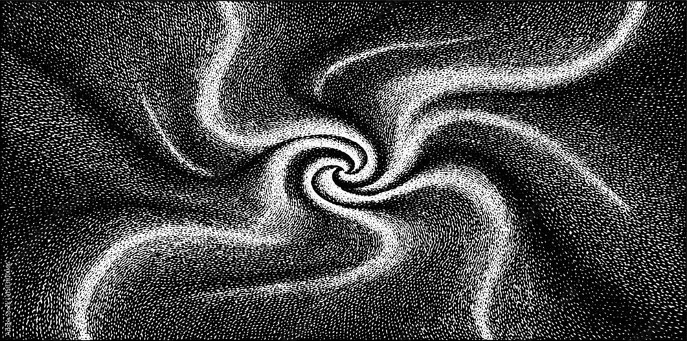 Poster dynamic geometric swirl with curved wave forms
