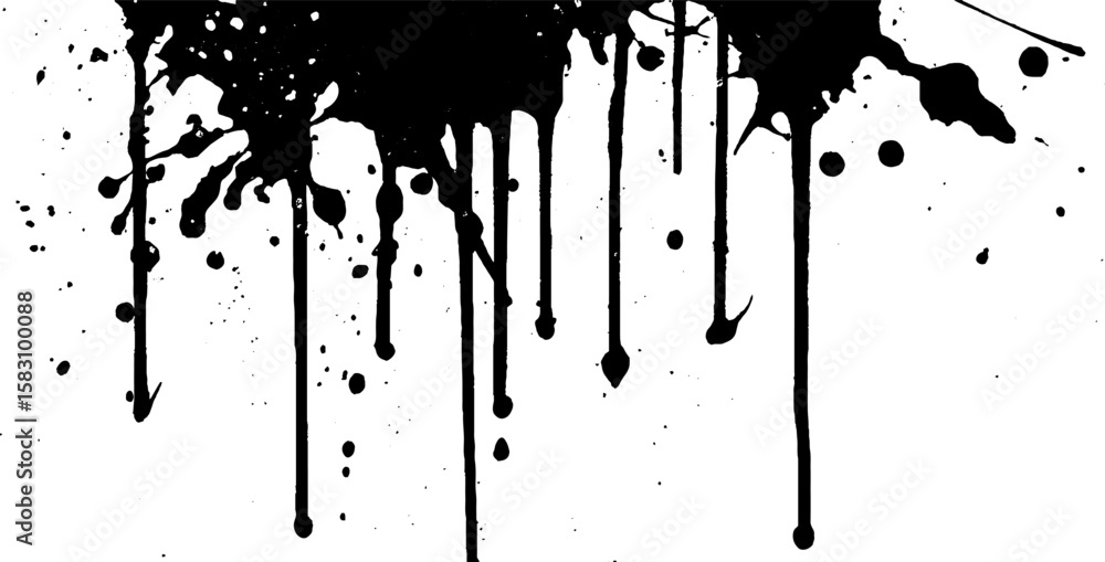Aufkleber grunge ink drip texture with vertical streaks and flowing patterns for artistic design