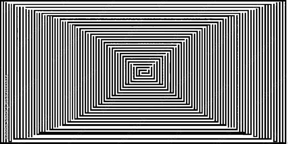 Poster modern op art design with concentric squares and sharp angles