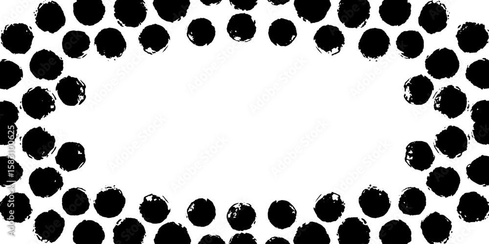Poster symmetrical ink dot frame with precise layout design for artistic projects