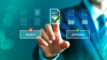 Digital interface document approval process reject