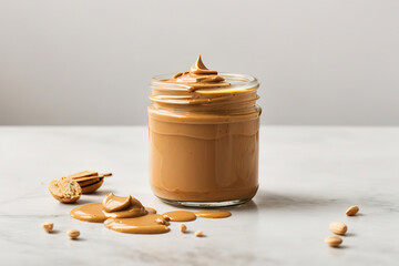 Outstanding High angle delicious peanut butter on bread