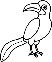 Obraz premium A hornbill bird line art vector illustration.